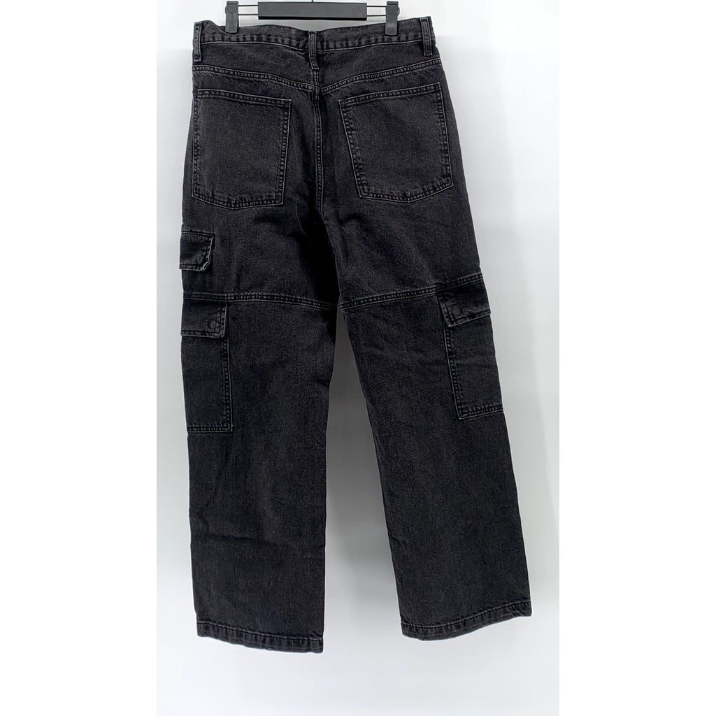 AEROPOSTALE Men's Black Straight-Leg Relaxed Denim Cargo Jean SZ M