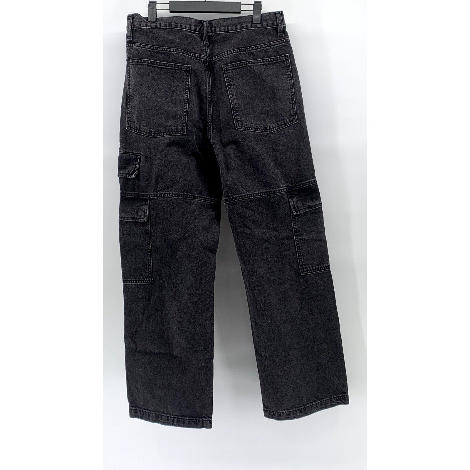 AEROPOSTALE Men's Black Straight-Leg Relaxed Denim Cargo Jean SZ M