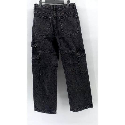 AEROPOSTALE Men's Black Straight-Leg Relaxed Denim Cargo Jean SZ M