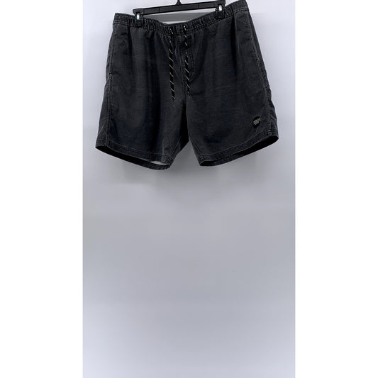 THALIA SURF SHOP Men’s Washed Black Drawstring Pull-On Board Shorts SZ XL