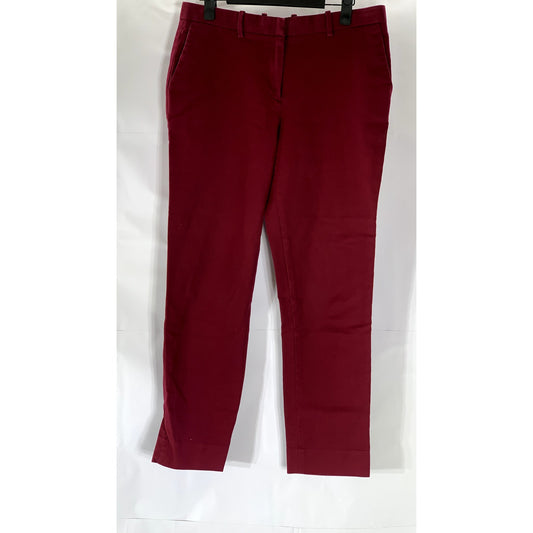 GAP Women's Garnet Red Regular-Fit Slim-Leg Flat Front Cropped Pant SZ 4