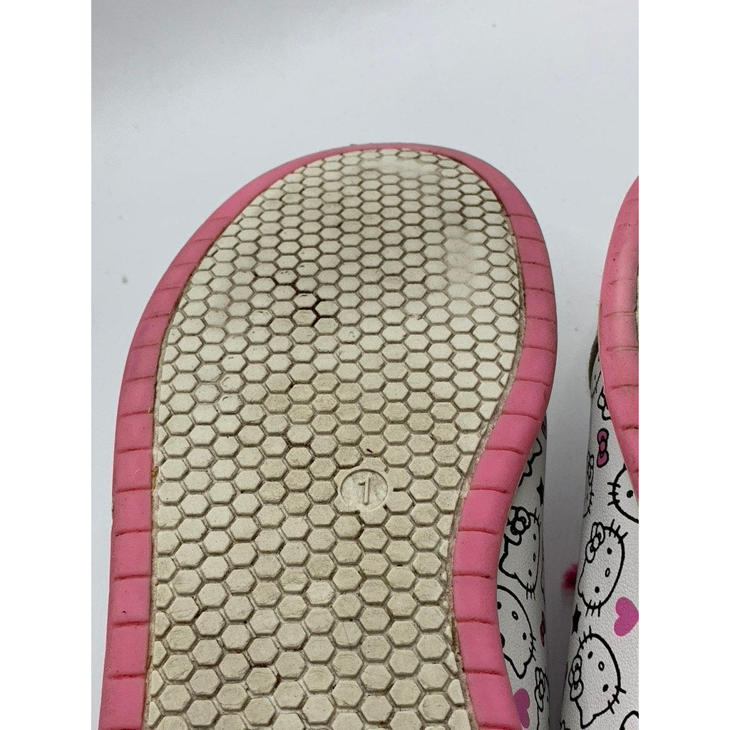 HELLO KITTY Girls' Pink-White Graphic Sneakers SZ 1