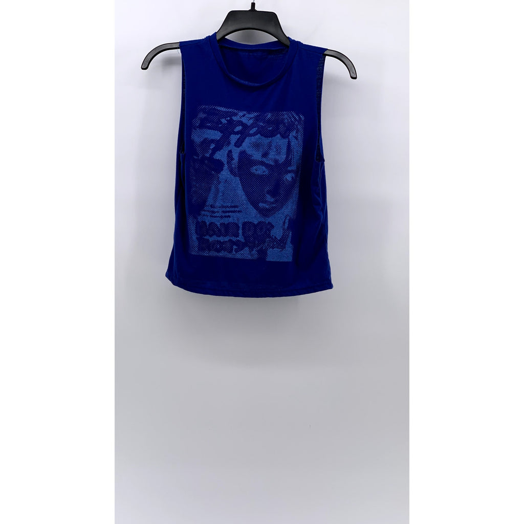 UNBRANDED Women's Dot Graphic Crewneck Sleeveless Cut-Off Top SZ XS