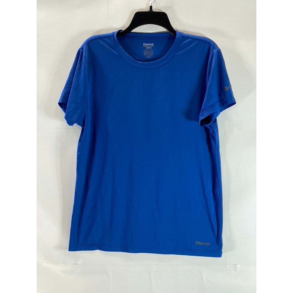 REEBOK Men's Blue Crewneck Performance Short Sleeve Athletic T-Shirt SZ L