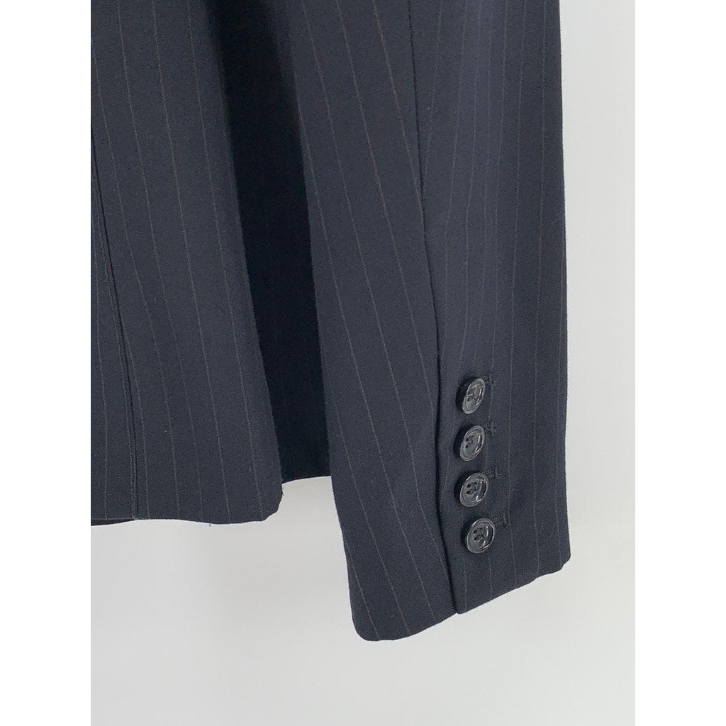 ANN TAYLOR Women's Petite Navy Pinstripe Two-Button Blazer SZ 2P