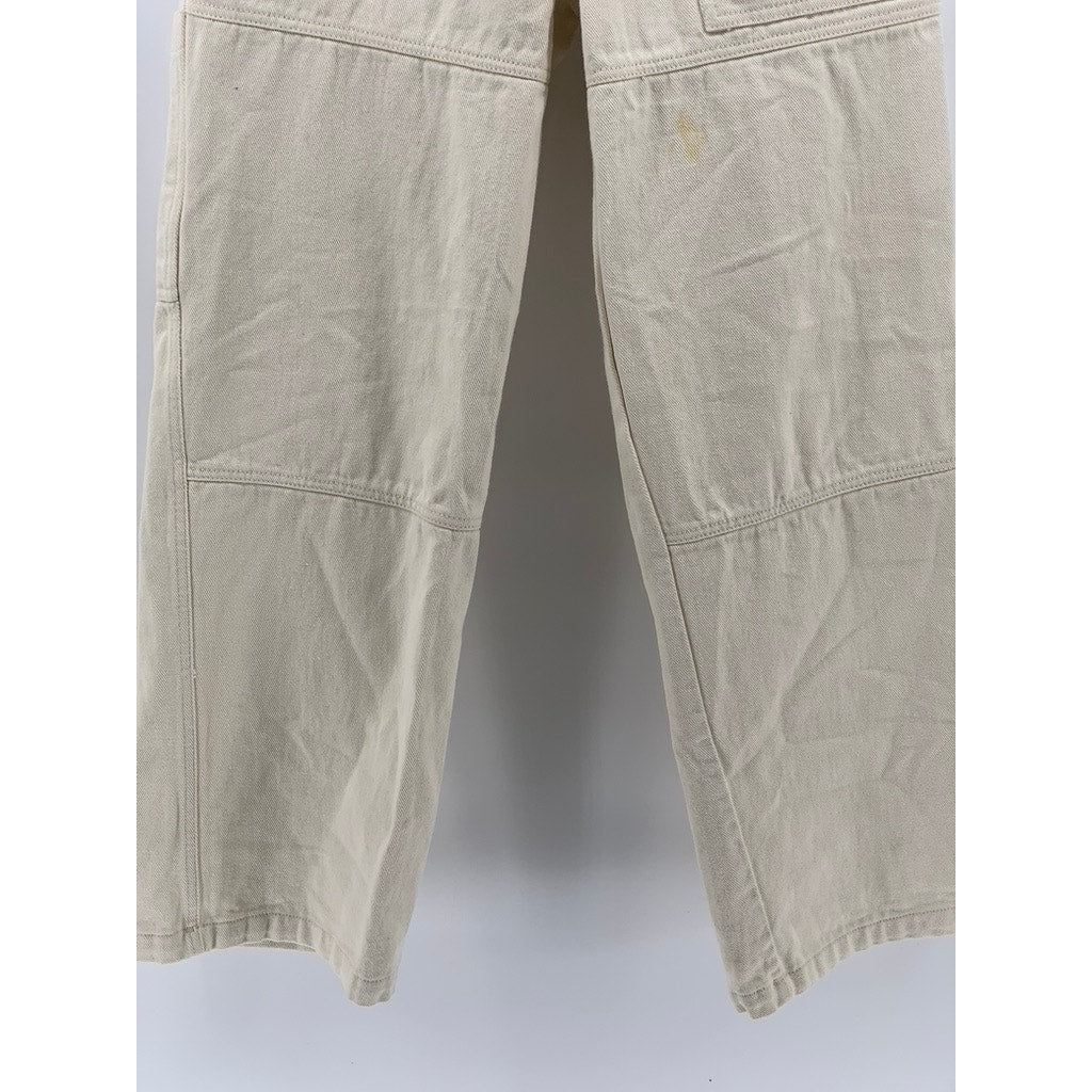 STILLA YOU Women's Cream Baggy Fit Straight Leg Pants SZ M