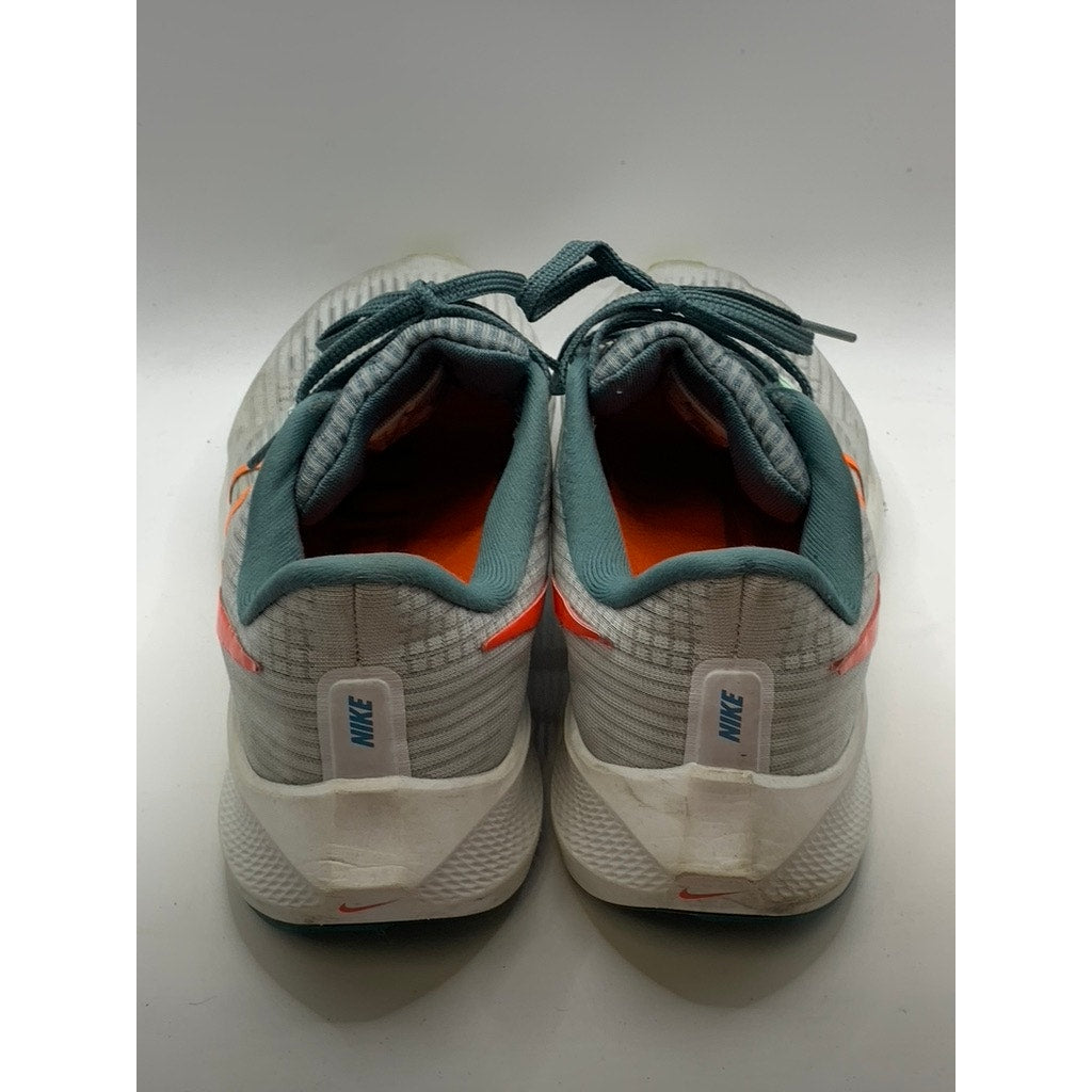 NIKE Men's Pure Platinum-Orange Mesh Air Zoom Pegasus 39 Sneakers SZ 7