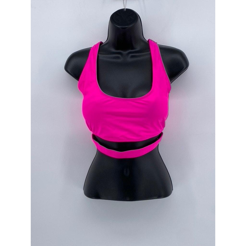 B SWIM Hot Pink V-Back Swim Top SZ XL