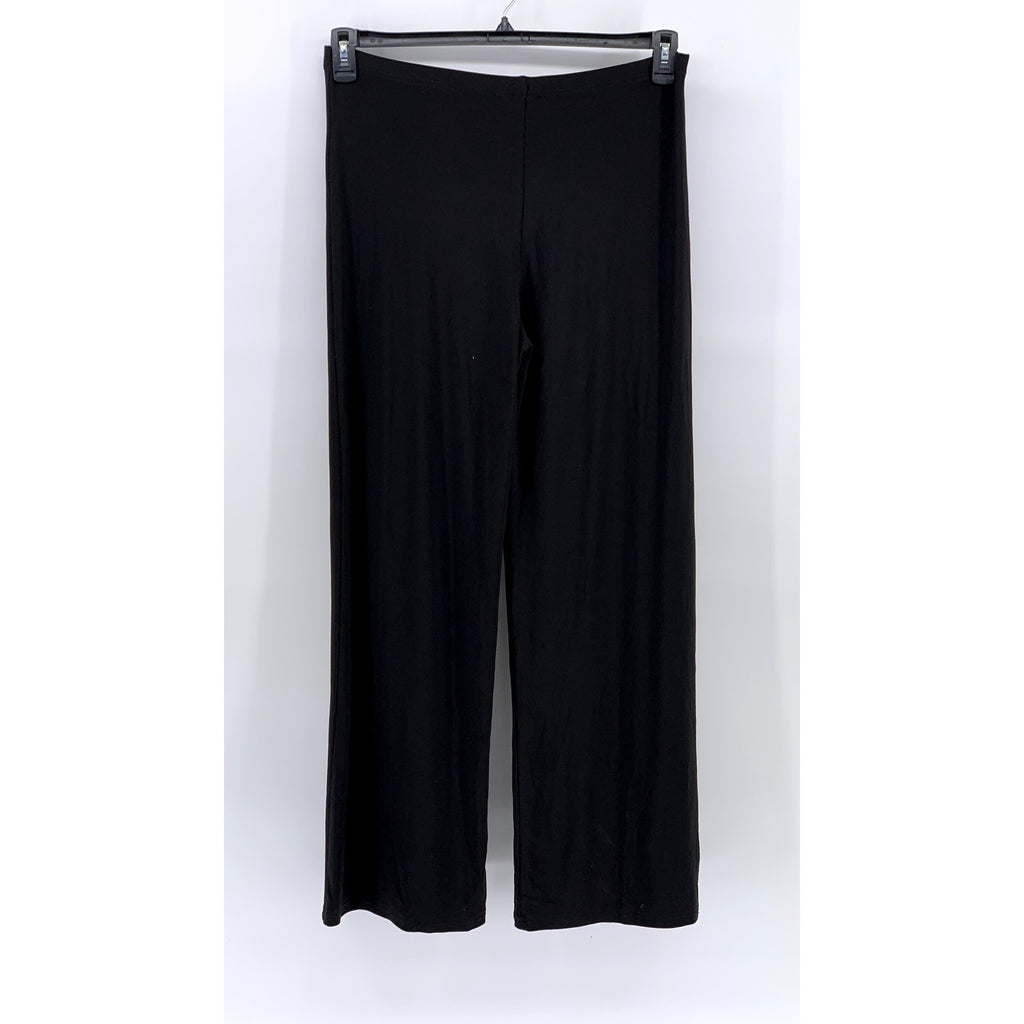 ALISHA.D Women's Black Solid Pull-On Elastic Waist Wide-Leg Pocketless Pant SZ12