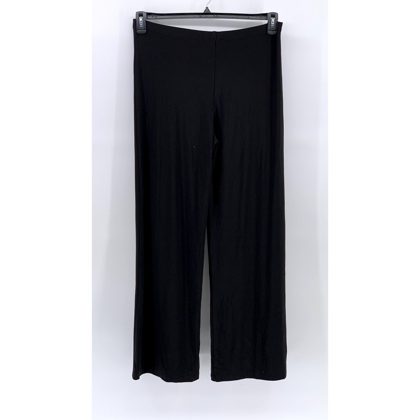 ALISHA.D Women's Black Solid Pull-On Elastic Waist Wide-Leg Pocketless Pant SZ12