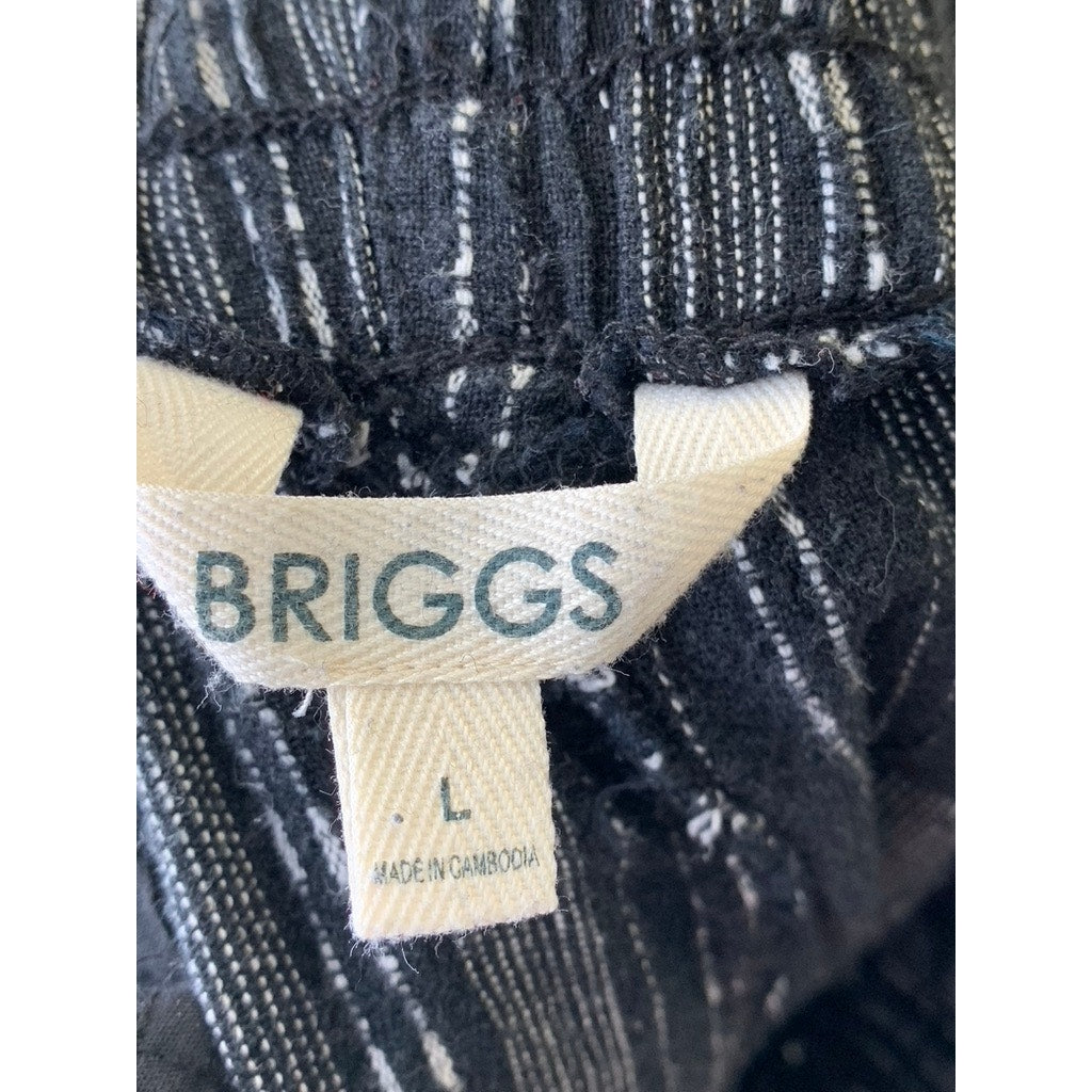 BRIGGS Women's Black Striped Straight Leg Pants SZ L