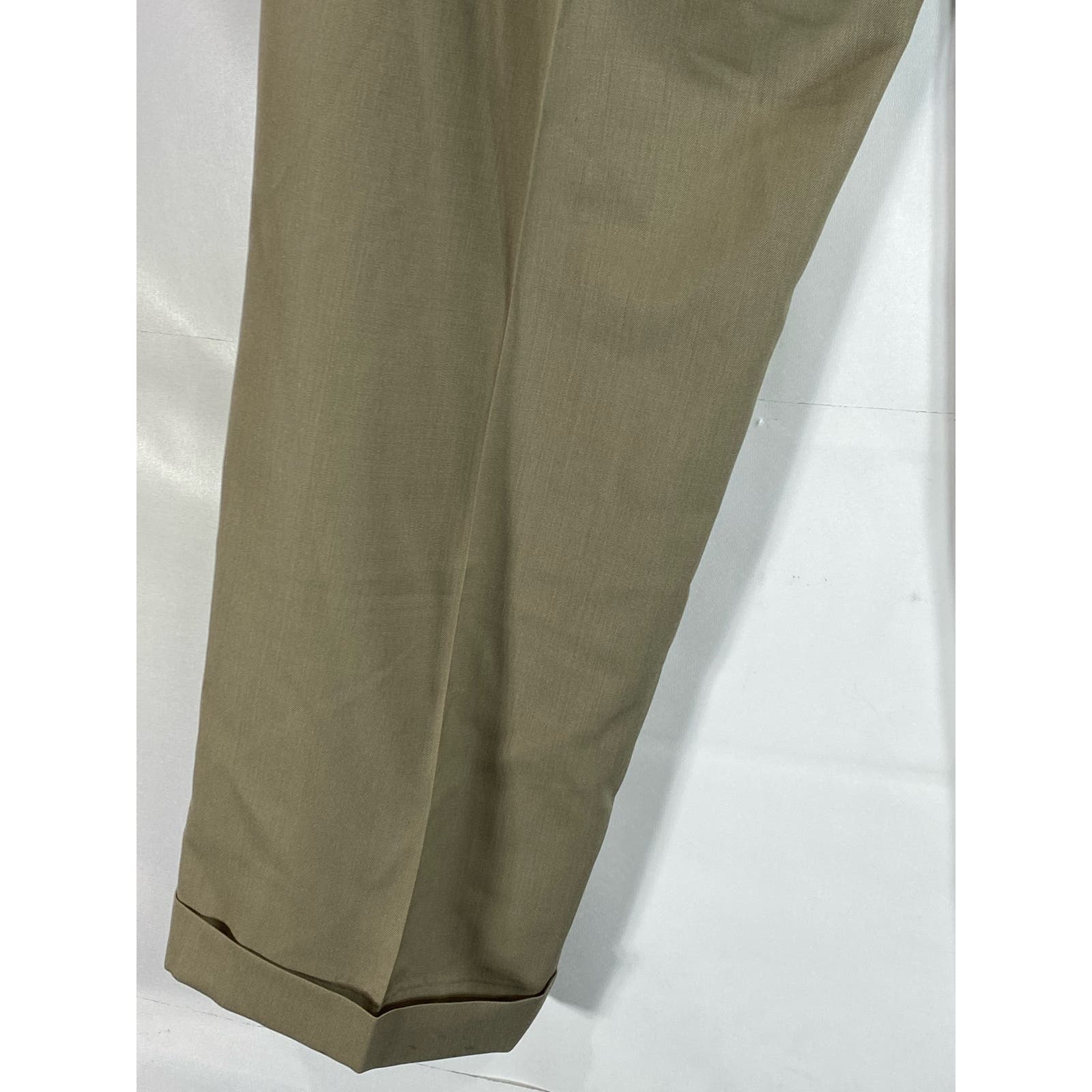 TOMMY HILFIGER Men's Tan Vintage Pleated Front Cuffed Dress Pants SZ 40X31
