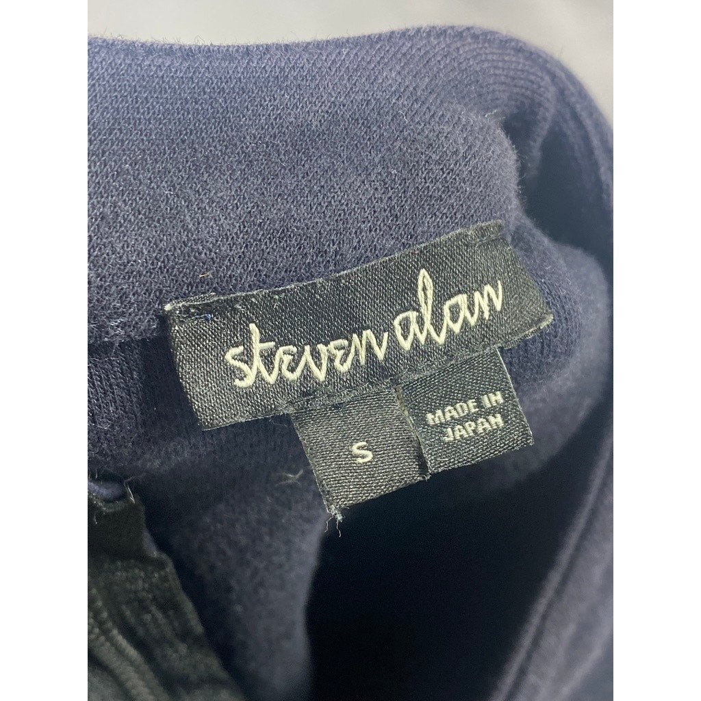 STEVEN ALAN Women's Dark Navy Blue Crewneck Long Sleeve Sweater Top SZ S