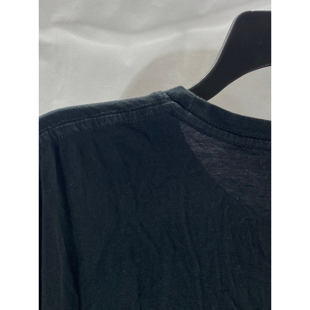 UNBRADED Men's Black-Yellow Pittsburg Logo Crewneck Short Sleeve T-Shirt SZ M