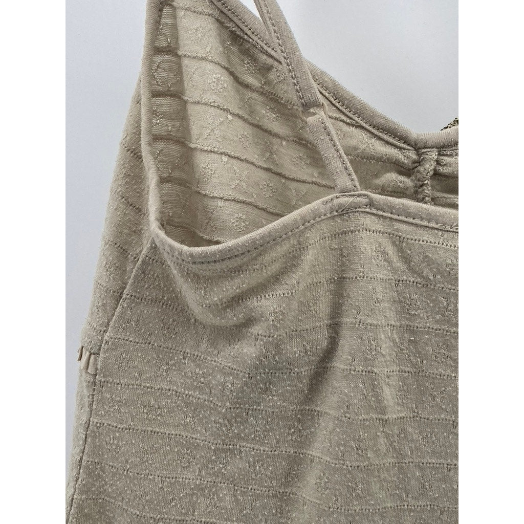 MANGO BASICS Women's Beige V-Neck Spaghetti Strap Casual Tank Top SZ XS