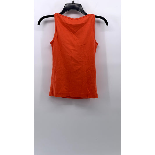 BROOKS BROTHER Women's Orange Crewneck Sleeveless Casual Tank Top SZ XS