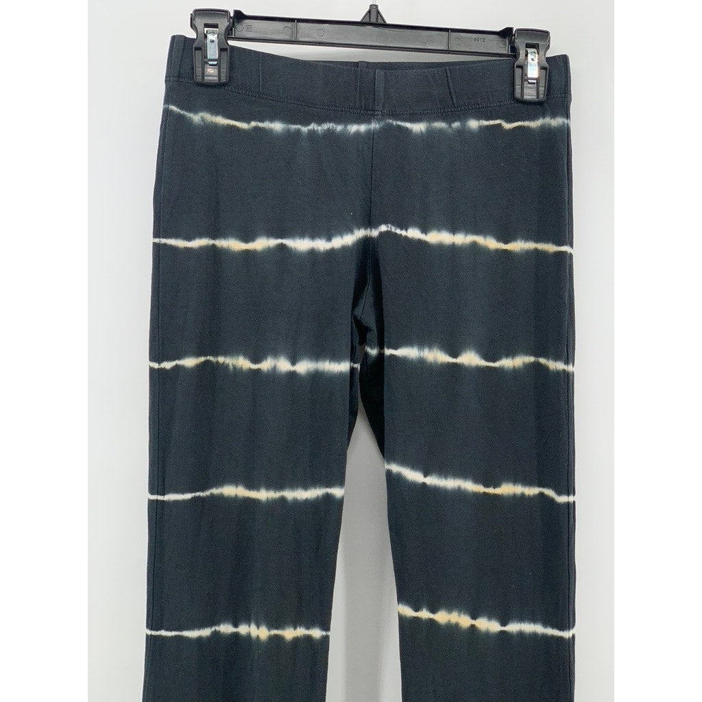 SUBDUED Women's Black Tie-Dyed Stripe High-Rise Flare Pull-On Pant SZ M