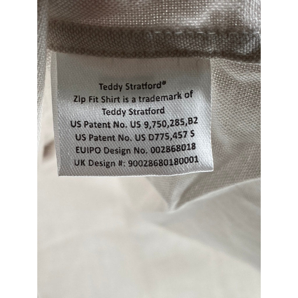 TEDDY STRATFORD Men's Light Gray Regular-Fit Button-Up Shirt SZ 3(M/L)