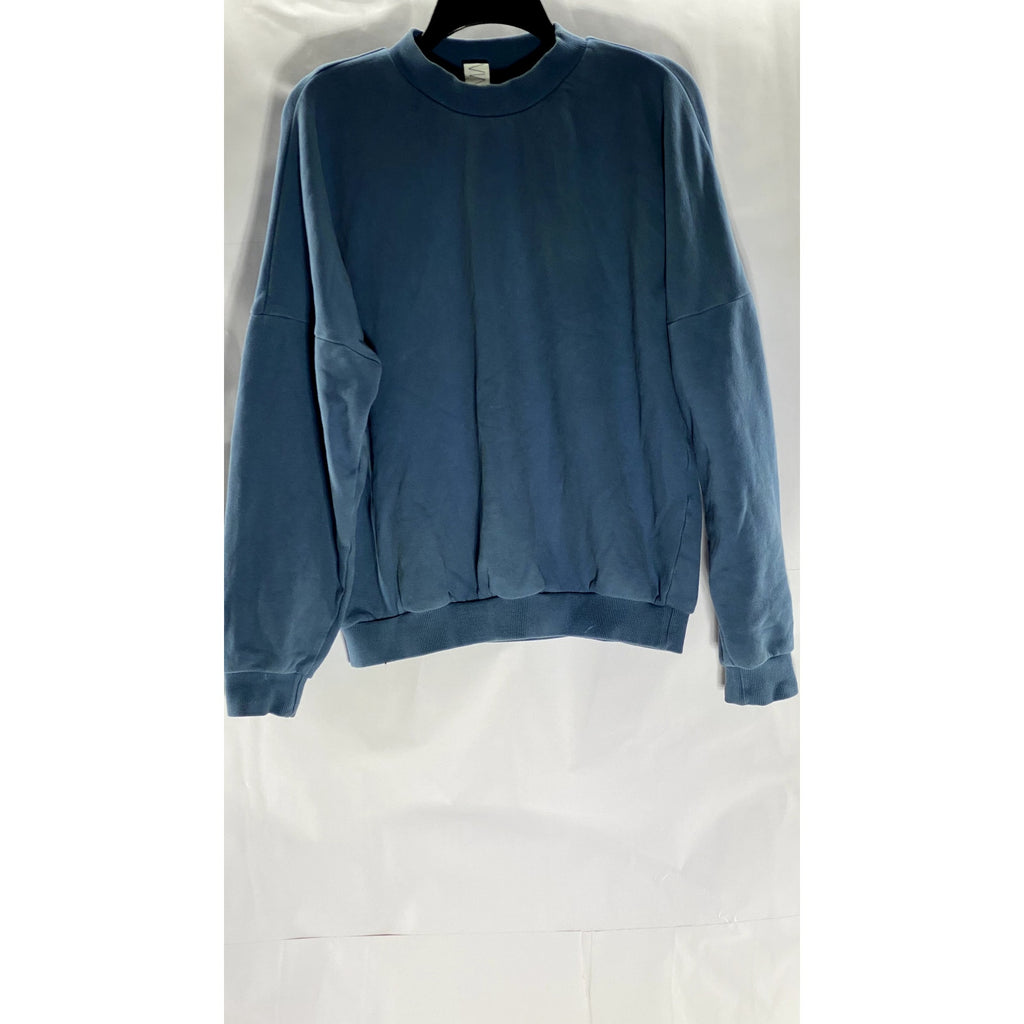 MAS MONTREAL Women's Dark Blue Solid Crewneck Pullover Sweater SZ S