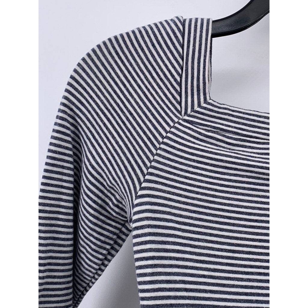 URBAN OUTFITTERS Women's Blue-White Striped Straight-Neck Bodycon Dress SZ XS