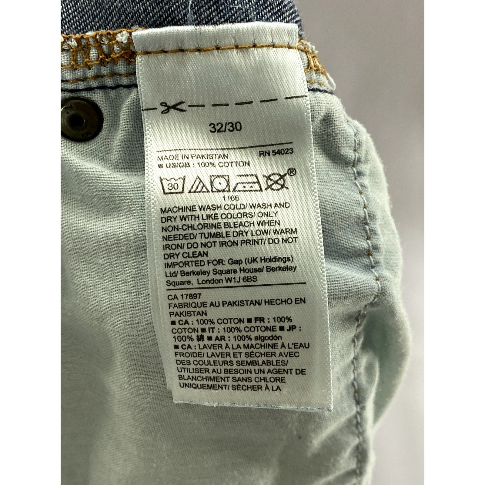 GAP Men's Dark Blue Denim Straight-Leg Five-Pocket Jean SZ 32X30