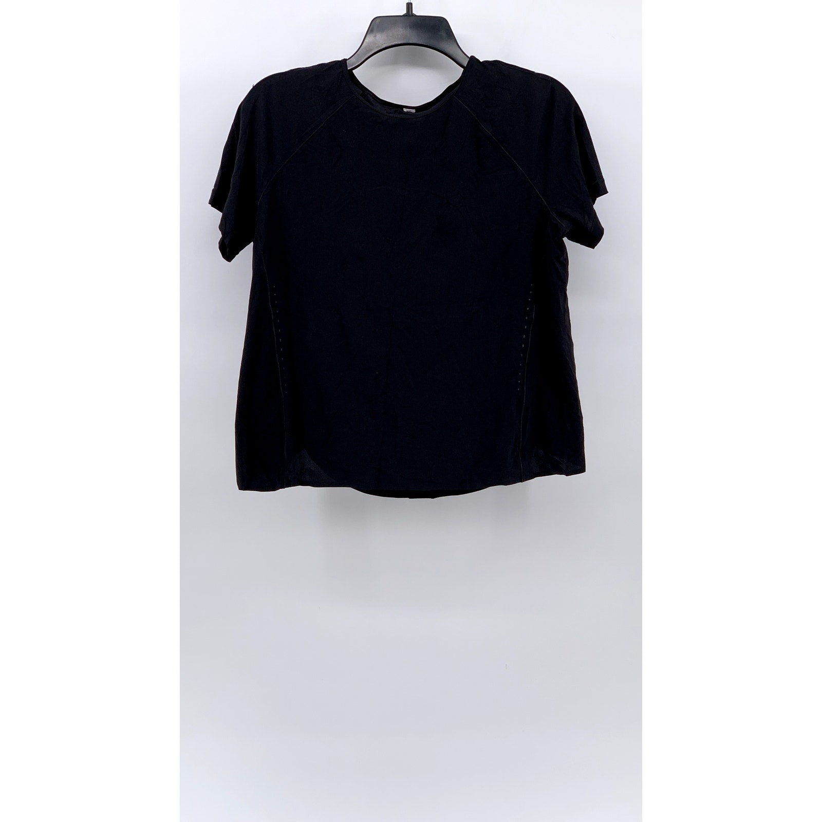 LULULEMON Women's Black Split Back Short Sleeve Top SZ 6