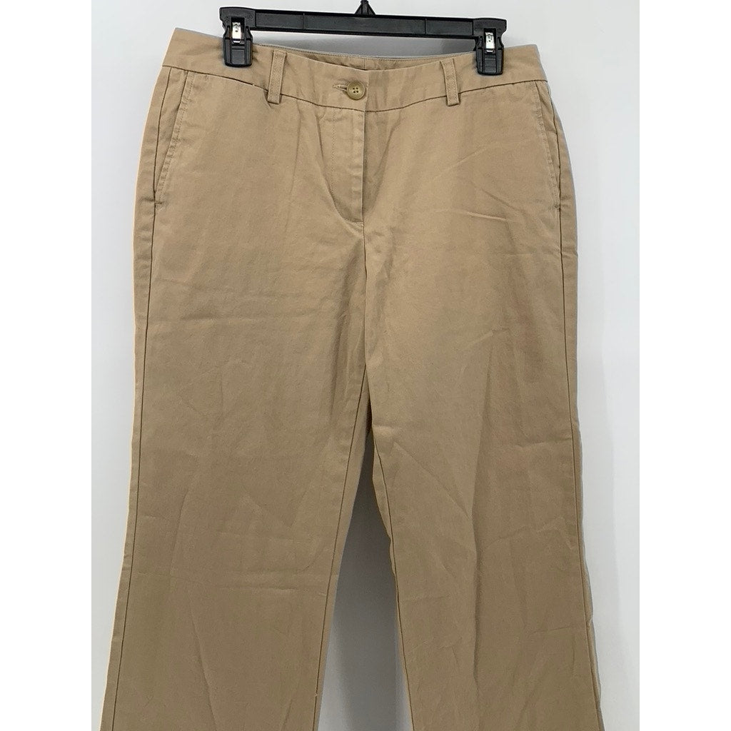 LANDS END Women’s Tan Solid Fit 2 Straight-Leg Chino Pants SZ 6