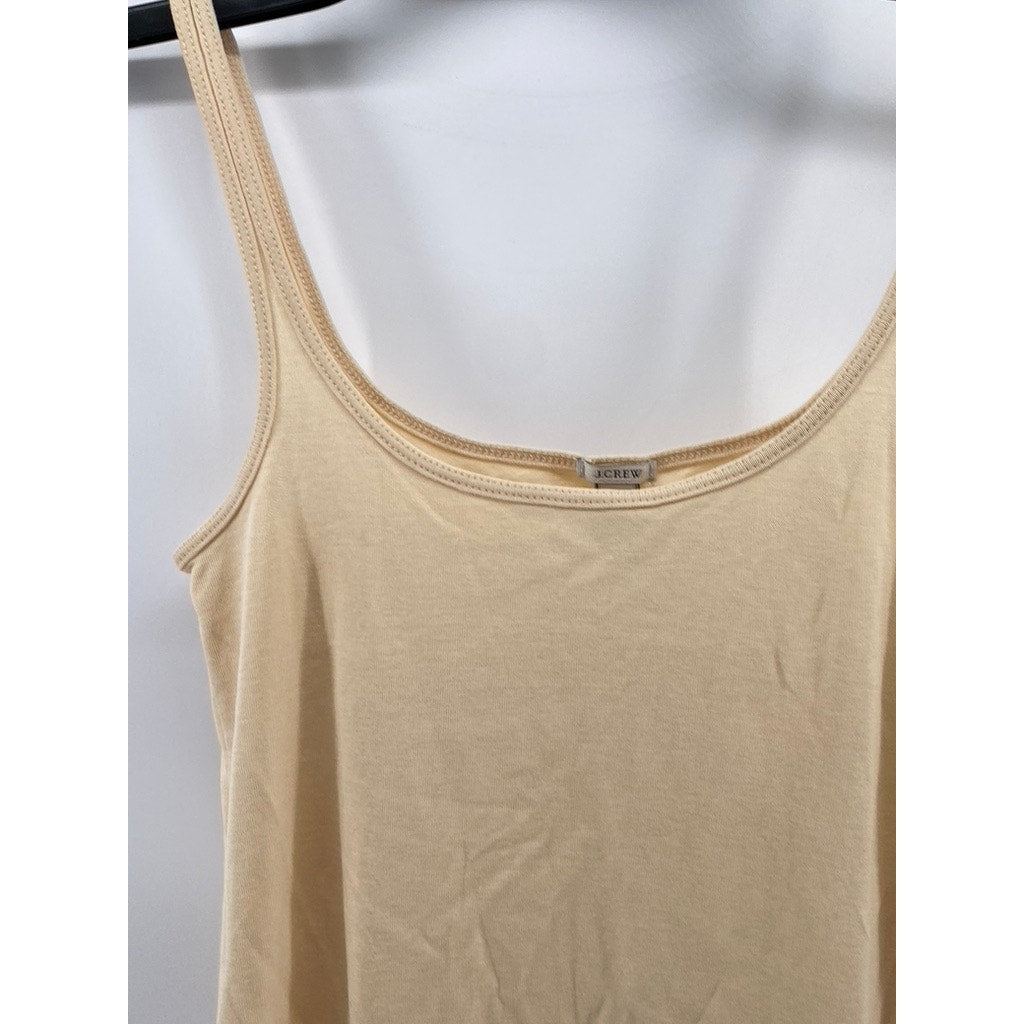 J.CREW Women's Beige Scoop-Neck Spaghetti-Strap Perfect-Fit Tank Top SZ S