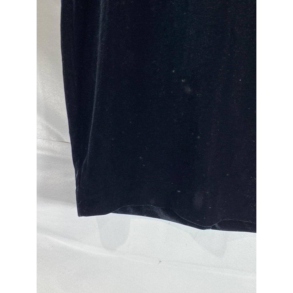 NEW YORK & CO. Women's Black Velvet 3/4 Sleeve Velvet Stretch Tunic Dress SZ M