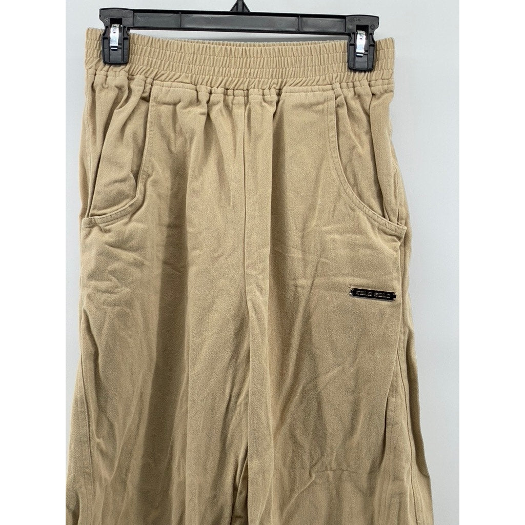 COLD GOLD Women's Tan Straight-Leg Pull-On Relaxed Fit Pant SZ M