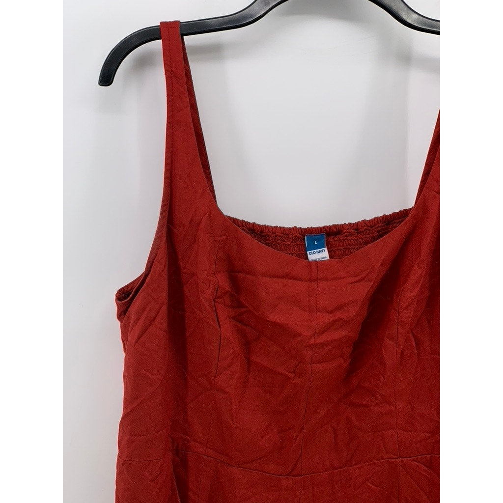 OLD NAVY Women's Flame Scarlet Red Sleeveless Smocked Bodice Tank Mini Dress SZL