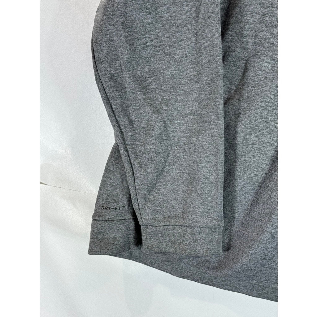 NIKE Men's Gray Dri-Fit Training Therma Large Logo Pullover Hoodie SZ 2XL