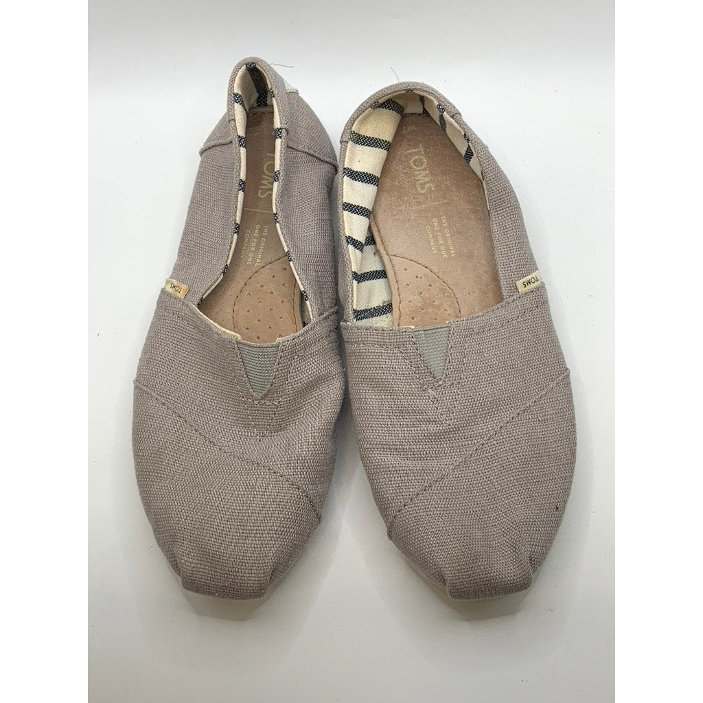 TOMS Women's Gray Classic Slip-On Flats SZ 7