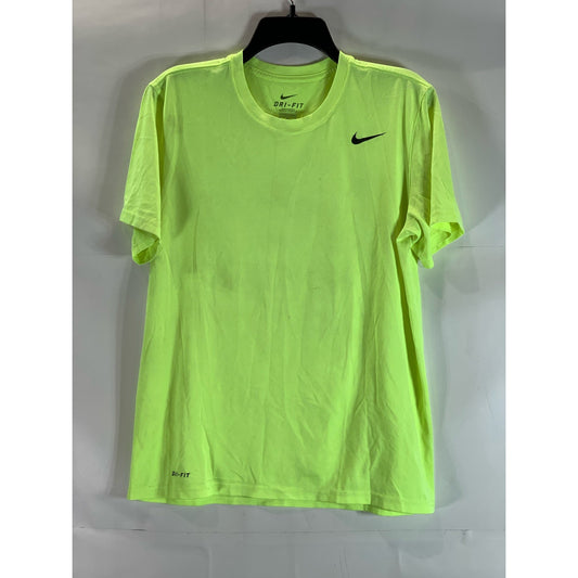 NIKE Men's Neon Green Dri-Fit Crewneck Short Sleeve Active T-Shirt SZ M