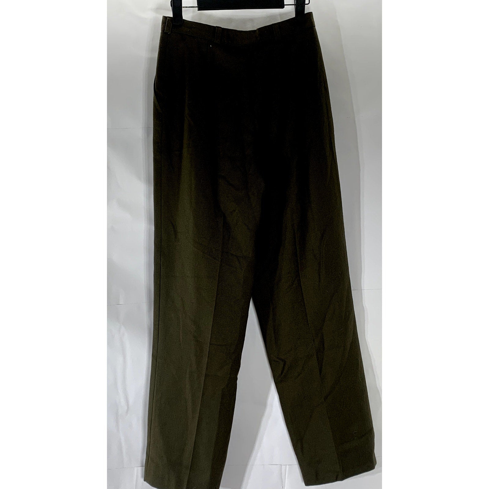 GIORGIO SANT'ANGELO Petite Women's Vintage Olive Green Pleated Wool Pant SZ 8