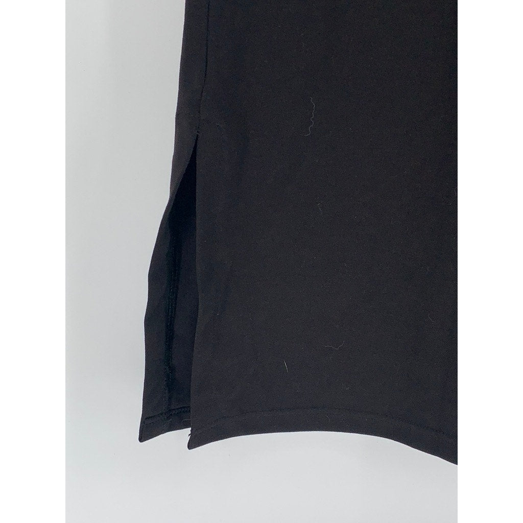 UNBRANDED Women's Black Embroidered Crown C Patch Mock-Neck Midi Dress SZ S