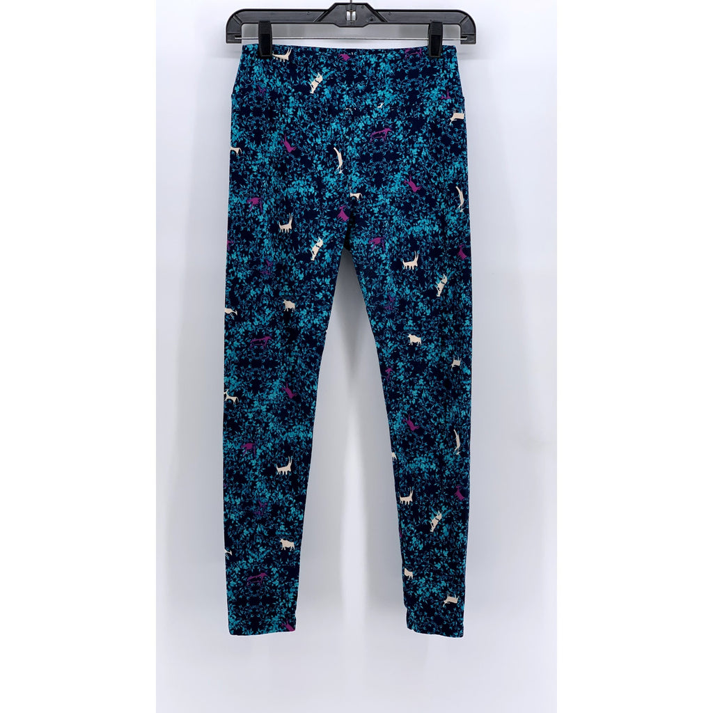 LULAROE Women's Blue Printed Leggings SZ OS
