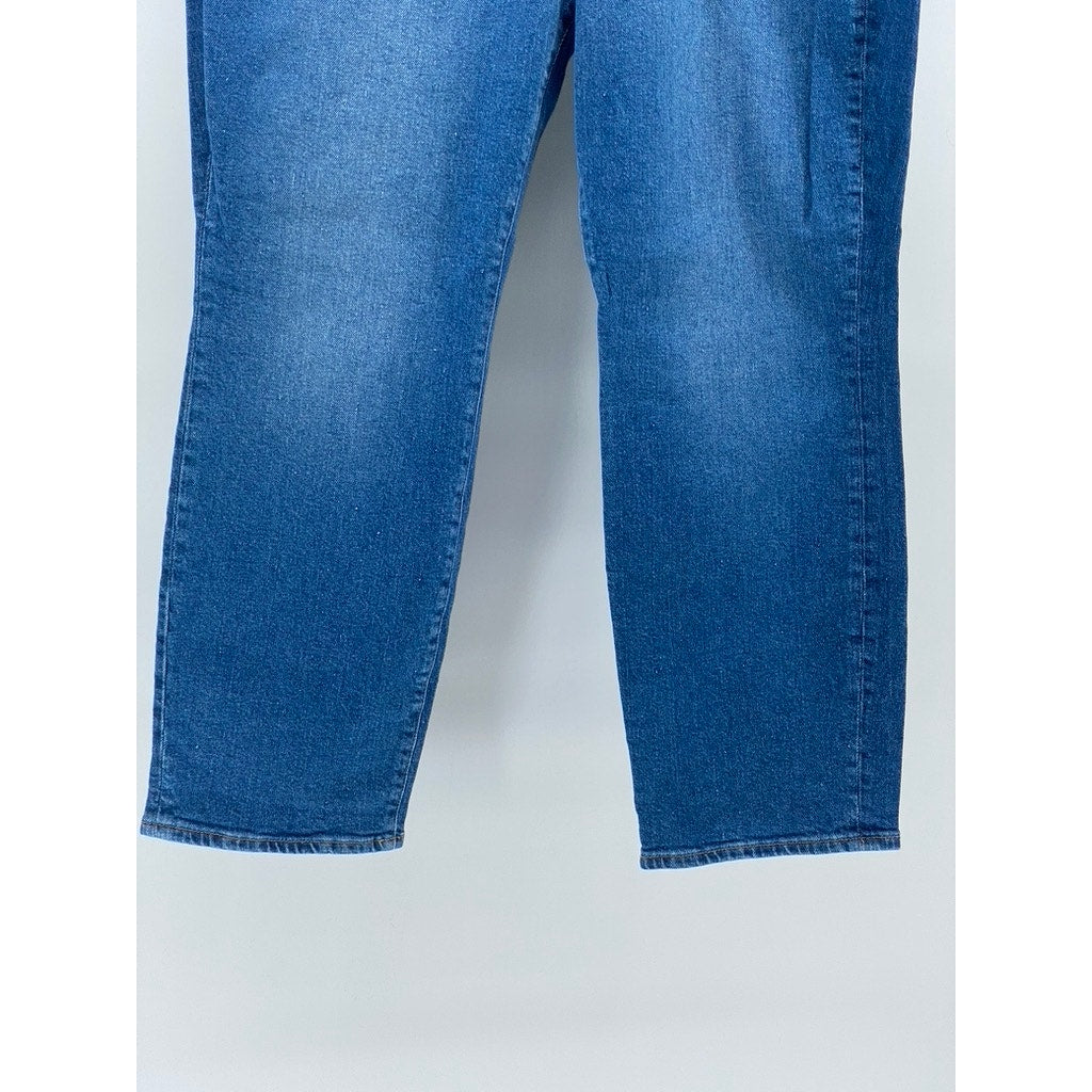 GOOD AMERICAN Women's Medium Blue Denim High-Rise Skinnyish-Leg Jean SZ 18