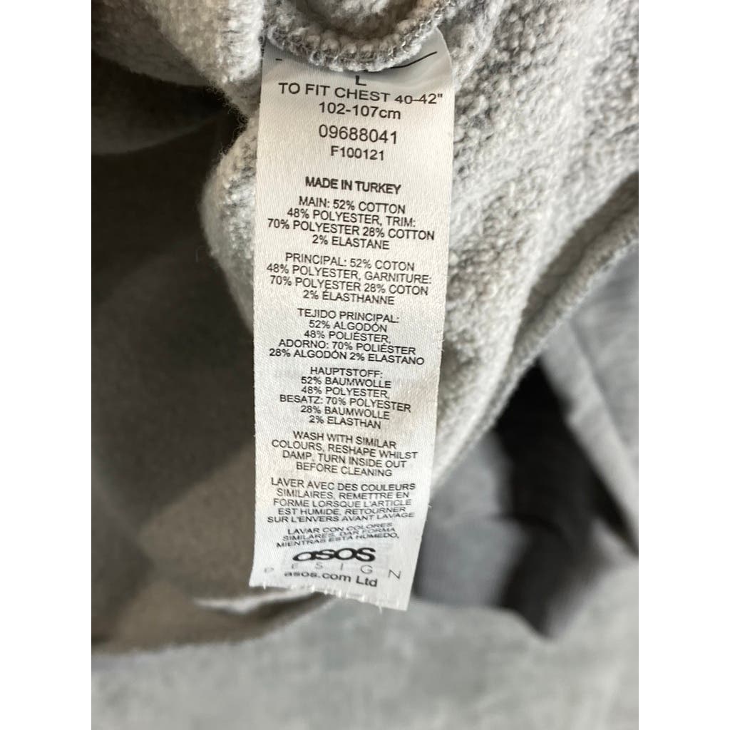 ASOS DESIGN Men's Gray Heather Quarter-Zip Pullover Sweater SZ L