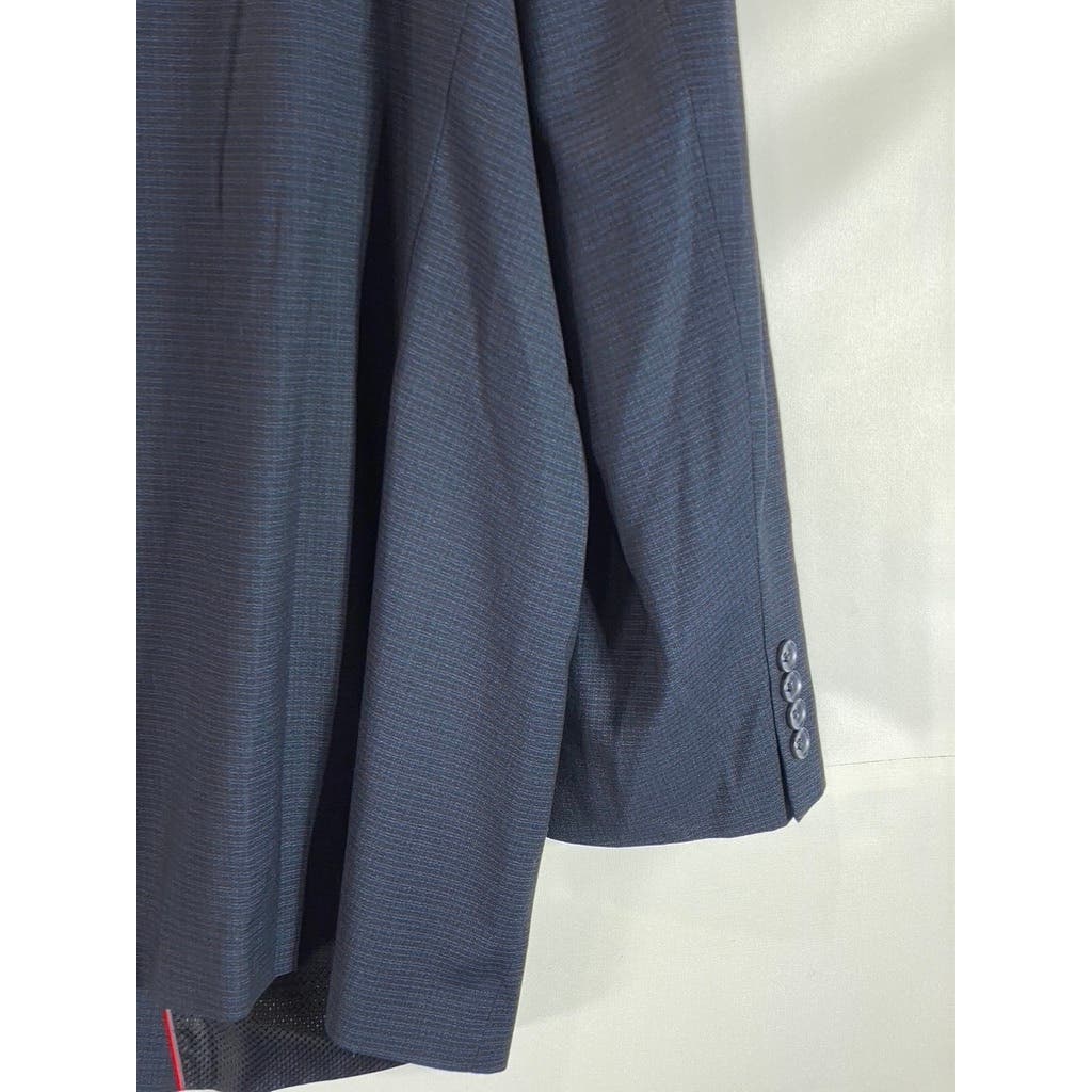 BOCACCIO UOMO Men's Navy Textured Two-Button Suit SZ 52R/46X30