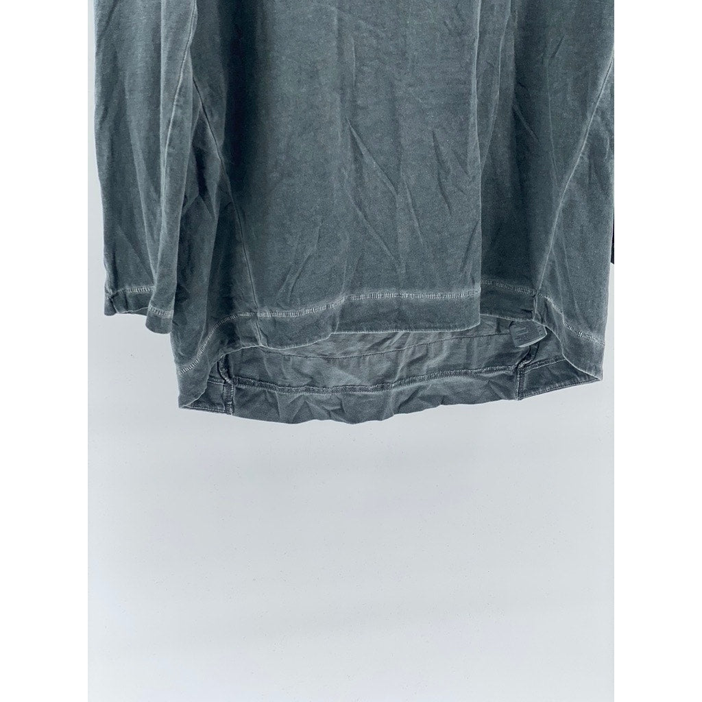 ADIDAS Men’s Dark Gray Mineral Wash Crewneck ST Mod Long Sleeve T-Shirt SZ L