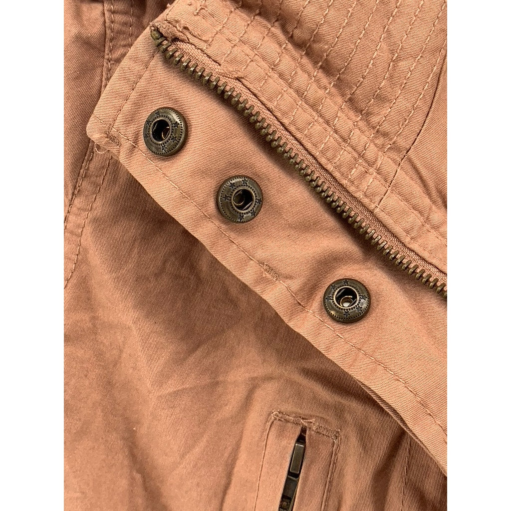LOVE TREE Women's Tan Double Closure Cotton Long Sleeve Jacket SZ S