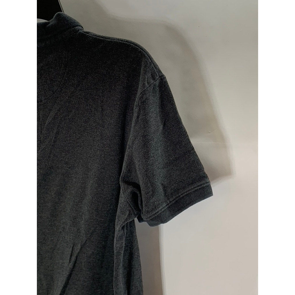 CALVIN KLEIN Men's Charcoal Slim-Fit The Liquid Touch Short Sleeve Polo SZ L