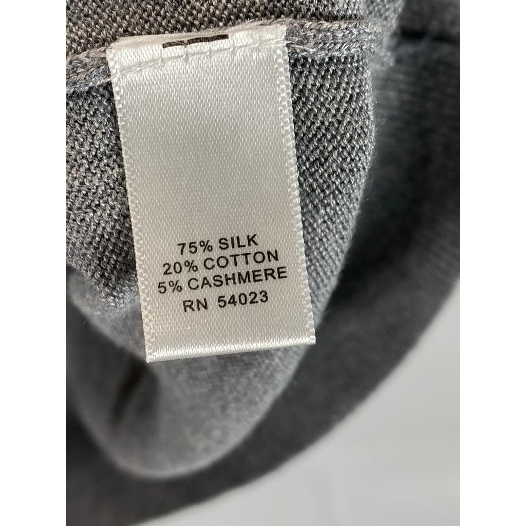 BANANA REPUBLIC Men's Gray Silk/Cotton/Cashmere V-Neck Sweater Vest SZ M