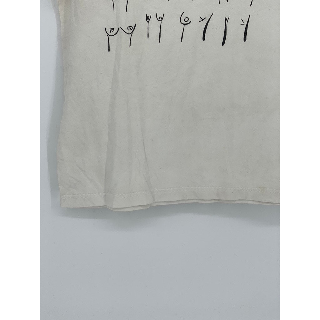 BELLA + CANVAS Women’s White Crewneck Breast Graphic Short Sleeve Top SZ M