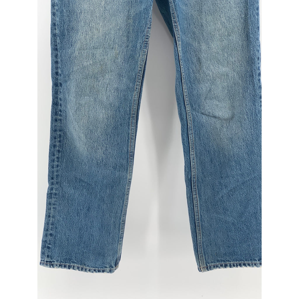 ZARA Women's Blue Denim High-Rise Straight-Leg Cotton Five-Pocket Jeans SZ 2