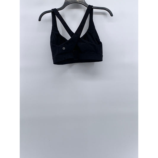 LULULEMON Women’s Black Solid Cross-Back Sports Bra SZ 10
