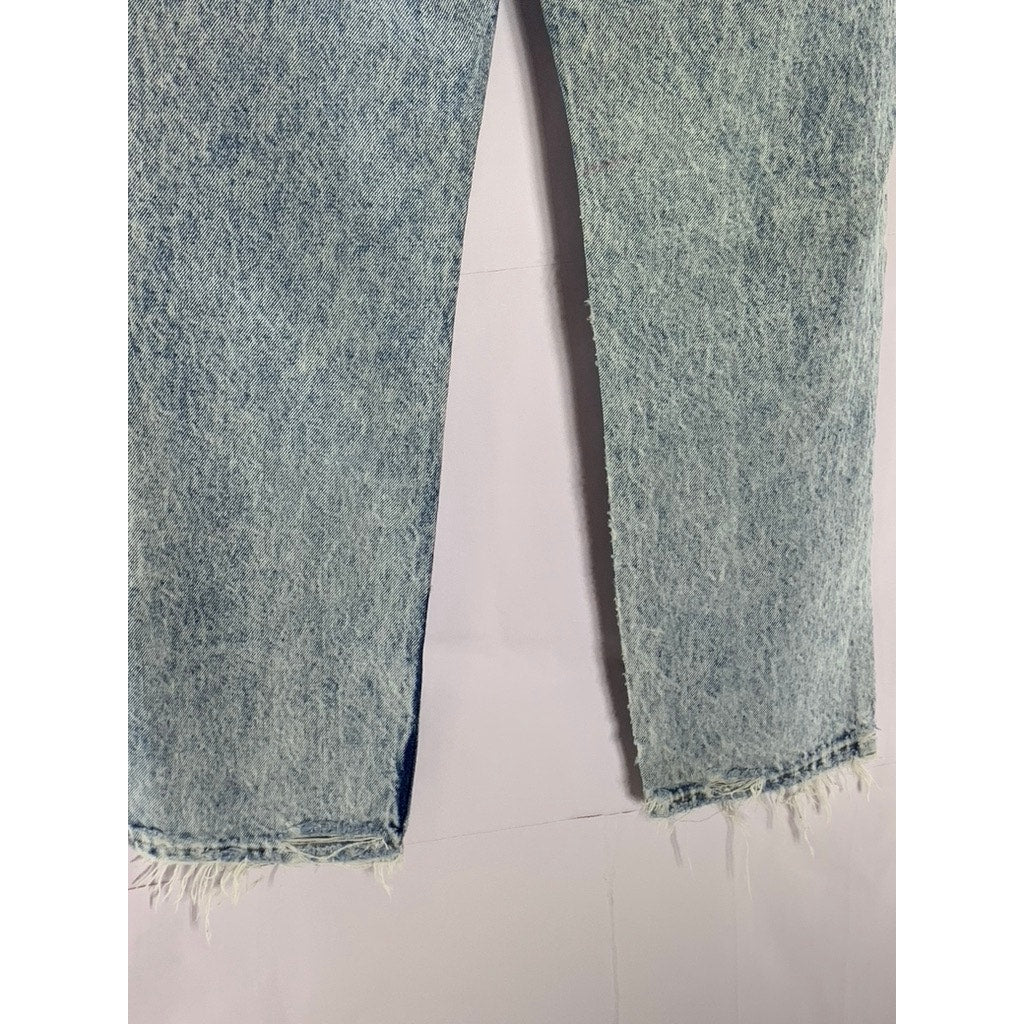 LEVI'S Men's Light Wash Distressed Denim Straight-Leg Five-Pocket Jean SZ 30X30