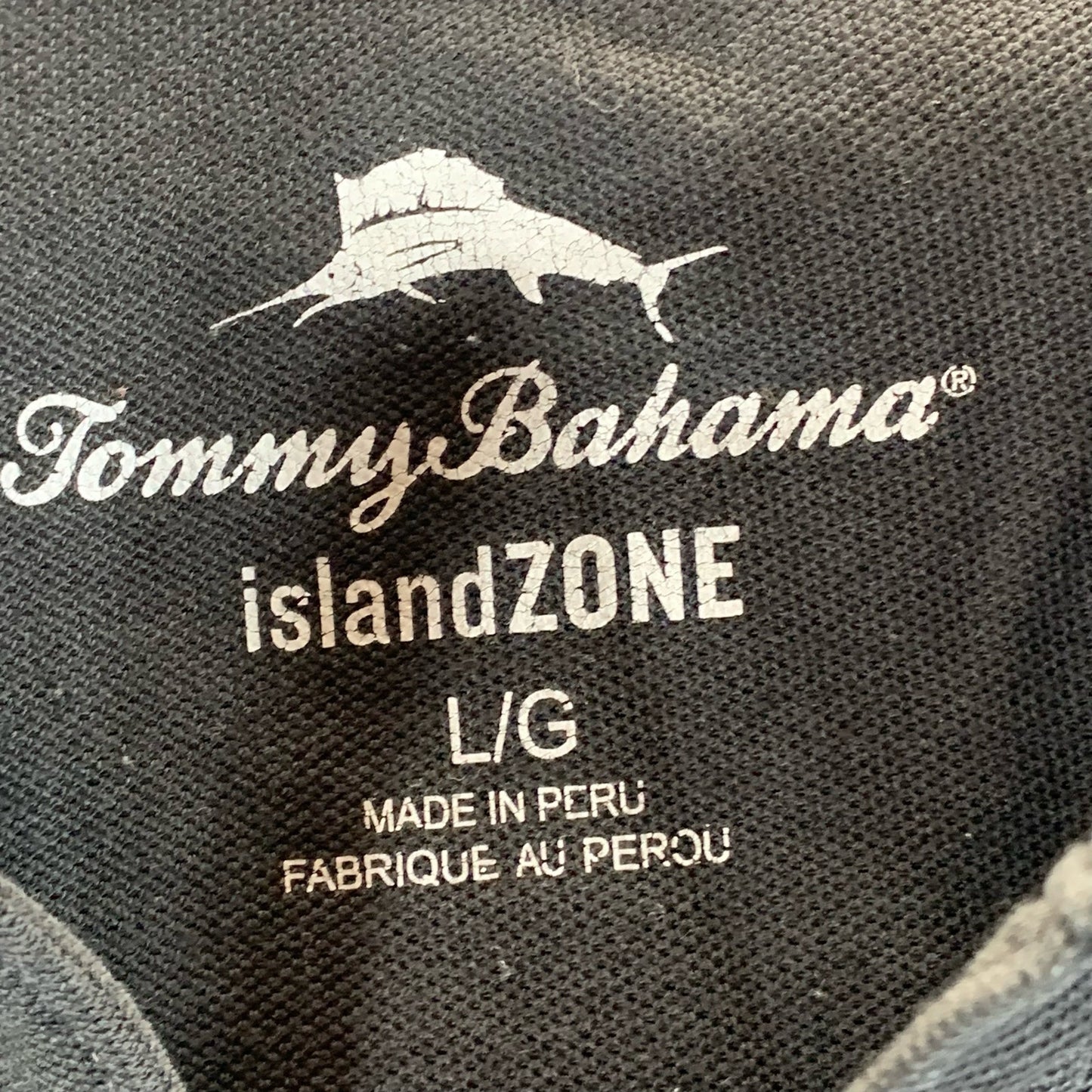 TOMMY BAHAMA Men's Black IslandZone Long Sleeve Polo Shirt SZ L