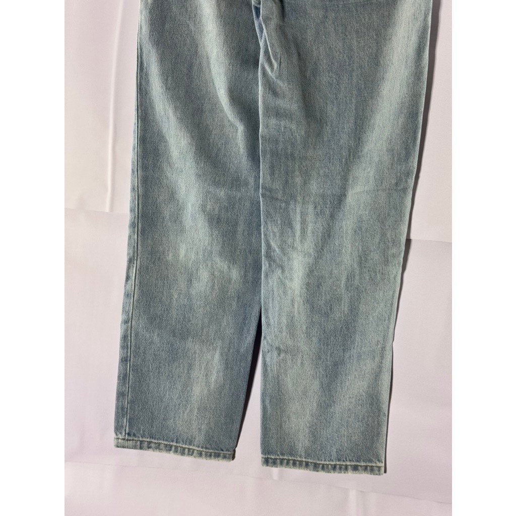 IN/CO Women's Light Blue Asymmetrical Waist Denim Straight-Leg Jeans SZ 23